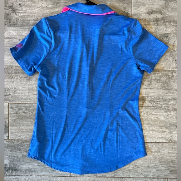 Jofit Women’s Small 1/4 Zip Golf Polo Blue With Pink Zipper - Picture 4 of 4